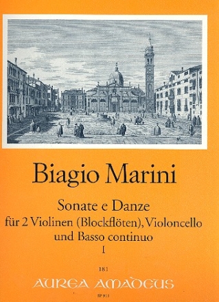 Sonate e Danze Band 1  fr 2 Violinen (Blockflten), Violoncello und Bc Partitur und Stimmen