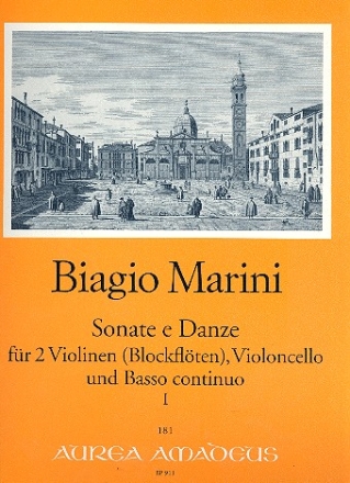 Sonate e Danze Band 1  fr 2 Violinen (Blockflten), Violoncello und Bc Partitur und Stimmen