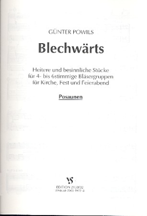 Blechwrts Heitere und besinnliche Stcke fr 4-6stg. Blsergruppen Posaunen