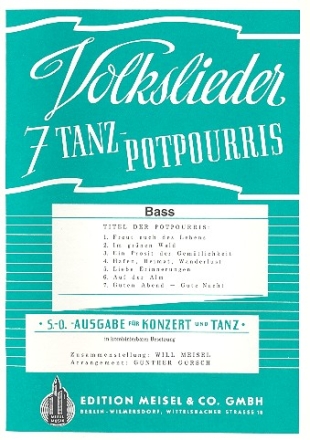 7 Volkslieder Tanzpotpourris fr Orchester Bass
