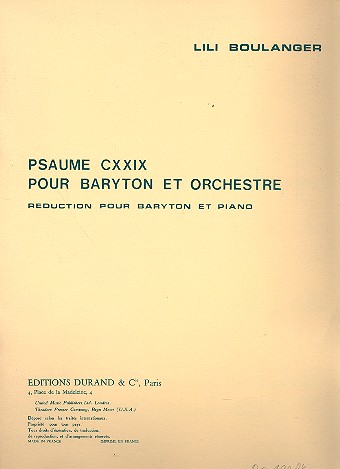 Ils m'ont assez opprim ds ma jeunesse pour baryton et piano (en/frz)