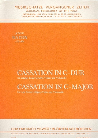 Cassation C-Dur fr Laute (Gitarre), Violine und Violoncello Partitur und Stimmen