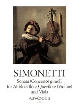 Sonate g-Moll op.4,2 fr Altblockflte, Flte (Violine) und Viola