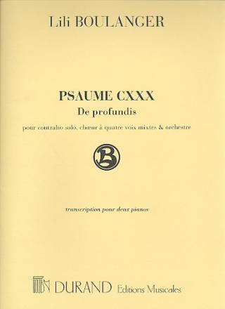 Psaume 130 'De Profundis' pour contralto, choeur mixte et 2 pianos transcription pour 2 pianos (2 partitions)