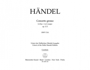 Concerto grosso G-Dur op.3,3 HWV314  fr Orchester Cembalo