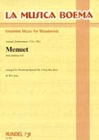 Menuet from Sinfonia E major for woodwind quintet (fl, clar, hrn, bsn) score and parts
