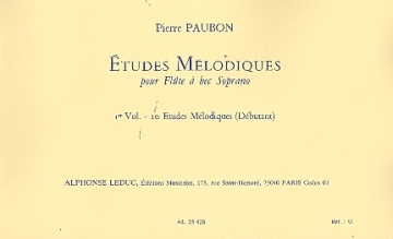 Etudes melodiques vol.1 20 etudes pour flute a bec soprano (debutants)