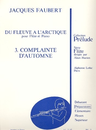 COMPLAINTE D'AUTOMNE POUR FLUTE ET PIANO MARION, ALAIN, ED.