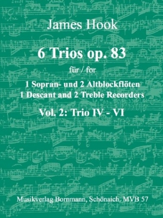 6 Trios op.83 Band 2 (Nr.4-6) für 3 Blockflöten (SSA) Spielpartitur