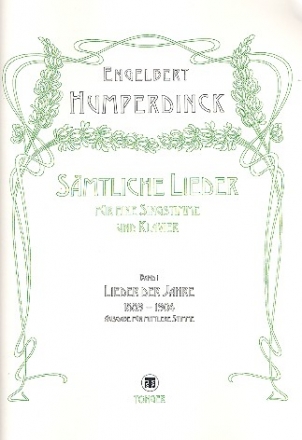 Smtliche Lieder Band 1 Lieder der Jahre 1899-1904 fr mittlere Singstimme und Klavier