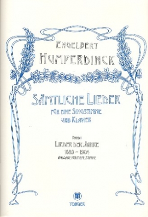 Smtliche Lieder Band 1 Lieder der Jahre 1899-1904 fr tiefe Singstimme und Klavier