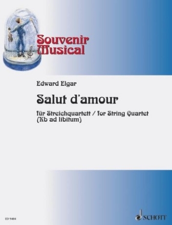 Salut d'amour op. 12 Band 3 für Streichquartett (Kontrabass ad libitum) Partitur und Stimmen