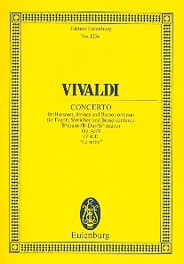 Konzert B-Dur op.45,8 PV401 fr Fagott, Streicher und Bc Studienpartitur
