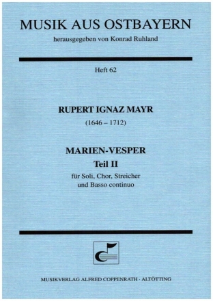Marien-Vesper Teil 2 fr Soli, Chor, Streicher und Bc Partitur (la)
