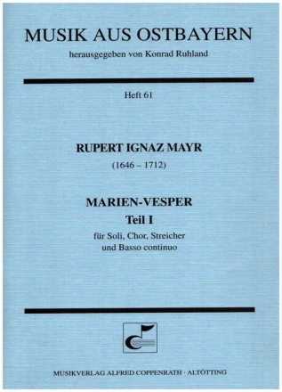 Marien-Vesper Teil 1 fr Soli, Chor, Streicher und Bc Partitur (la)