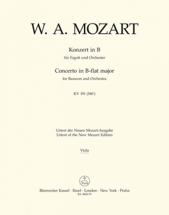 Konzert B-Dur KV191 fr Fagott und Orchester Viola