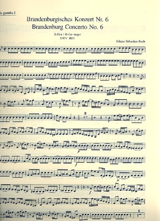 Brandenburgisches Konzert B-Dur Nr.6 BWV1051 fr Orchester Viola da gamba 2