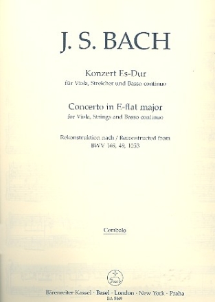 Konzert Es-Dur fr Viola, Streicher und Bc Cembalo