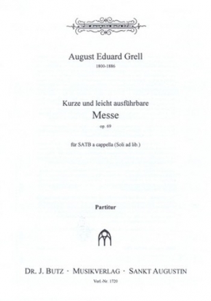 Kurze und leicht ausfhrbare Messe op.69 fr gem Chor (Soli ad lib.) a cappella
