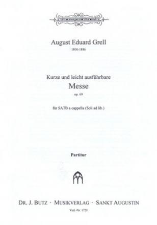 Kurze und leicht ausfhrbare Messe op.69 fr gem Chor (Soli ad lib.) a cappella