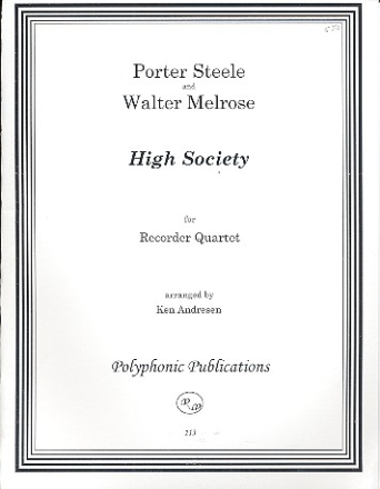 High Society for 4 recorders (SATB) score and parts