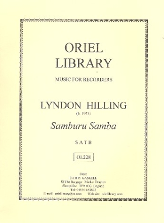 Samburu Samba  for recorder quartet (SATB) score and parts