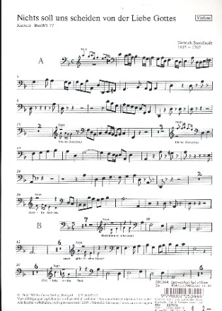 Nichts soll uns scheiden BuxWV77 Kantate fr 3 Singstimmen (SAB), 2 Violinen, Violone und Bc,    Violone