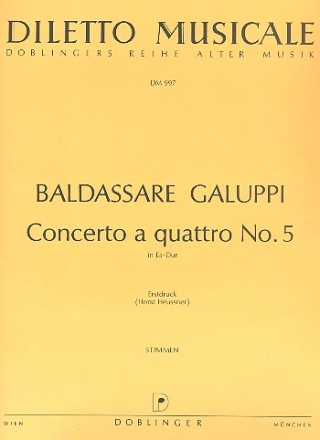 Concerto a quattro Es-Dur Nr.5 fr Streichorchester Stimmensatz (4-3-2-2-1)