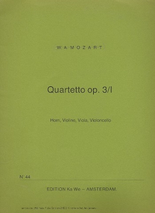 Quartett op.3,1 fr Horn in F und Streichtrio,  Stimmen