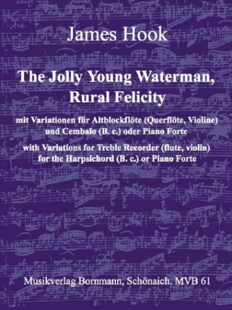The jolly young Waterman  und  Rural fr Altblockflte (Vl, Fl), Klavier (Cembalo/B.c.) Partitur und Stimmen