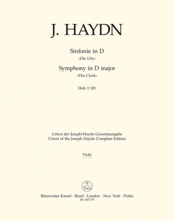 SINFONIE D-DUR NR.101 HOB.I:101 FUER ORCHESTER,  VIOLA WALTER, HORST, ED