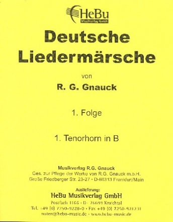 Deutsche Liedermrsche Band 1 fr Blasorchester Tenorhorn 1 in B