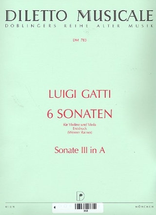 Sonate A-Dur Nr.3 für Violine  und Viola Partitur und Stimmen