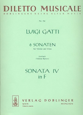 Sonate F-Dur Nr.4 für Violine und Viola Partitur und Stimmen