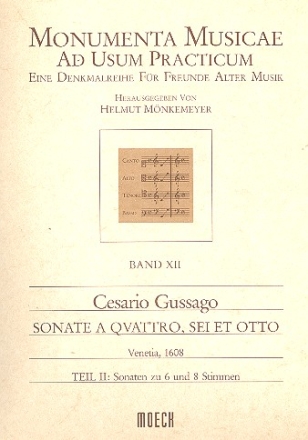 Sonate  4, 6 et 8 Band 11 Teil 2 Sonaten zu 6 und 8 Stimmen fr Blockflten oder andere Instrumente,  Partitur