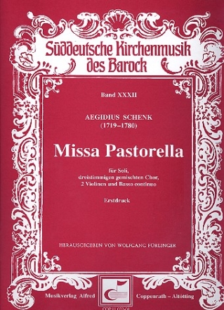 Missa pastorella fr Soli (SA), Chor (SAB), 2 Violinen und Bc Partitur