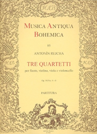 3 Quartette op.98,4-6 fr Flte, Violine, Viola und Violoncello Partitur