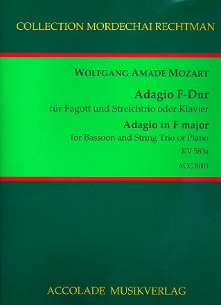 Adagio F-Dur KV580a  fr Fagott und Streichtrio oder Klavier 5 Stimmen