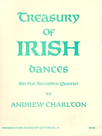 Treasury of Irish Dances for 4 recorders (SATB) score and parts