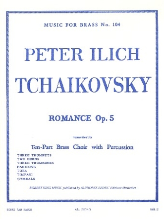 Romance op.5 for 10-part brass choir with percussion score and parts