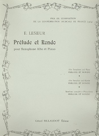 Prlude et Rondo pour saxophone alto et piano