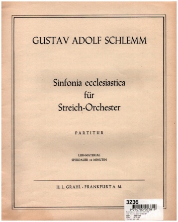 Sinfonie ecclesiastica fr Streichorchester Partitur