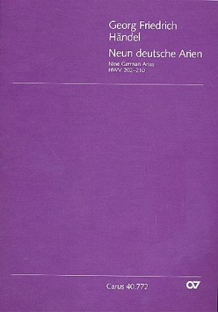 9 deutsche Arien  fr Sopran, oblig. Instrument und Bc 3 Stimmen (dt/en)
