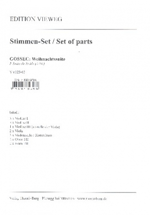 Weihnachtssuite fr gem Chor, 2 Oboen (2 Flten), Streicher und Bc (2 Hrner ad lib) Stimmensatz (Streicher 3-3-1--2-3)