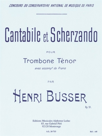 CANTABILE ET SCHERZANDO OP.51 POUR TROMBONE TENOR ET PIANO