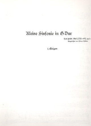 Kleine Sinfonie G-Dur op. 1,6 fr Streichorchester und Bc (Blser ad lib) Stimmensatz (Streicher 3-3-1--2-3)