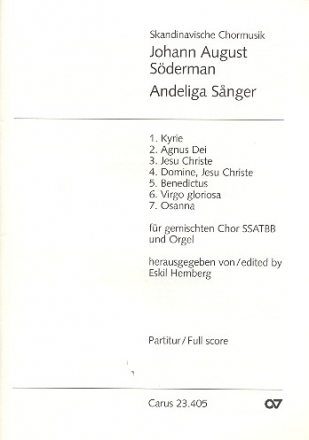 Andeliga sanger fr SSATBB Chor und Orgel Partitur