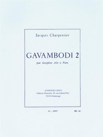Gavambodi pour saxophone alto et piano
