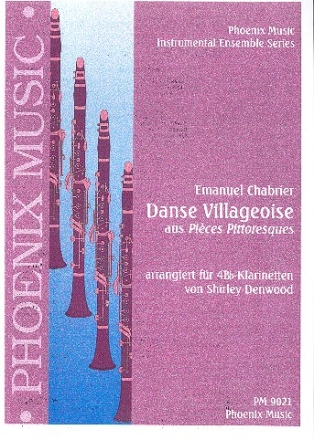 Danse Villageoise für 4 Klarinetten Partitur und Stimmen