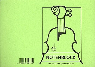 Notenblock DIN A5 quer 6 Systeme  